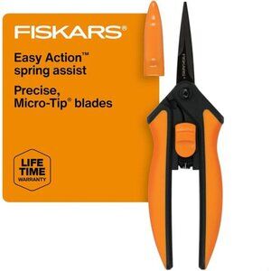 Micro-Tip Rose Pruning Shears, 6" Garden Shears Non-Stick Coated Stainless Steel
